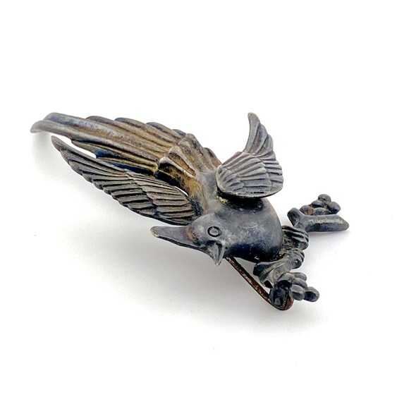 Casa De Prieto Heavy Sterling Silver Bird Brooch Cardinal On Branch Mexico 30 Gr - Picture 6 of 9